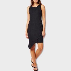 Michael Stars Oxide Black-Brown Amalfi Ribbed Stripe Sleeveless Dress Size Small